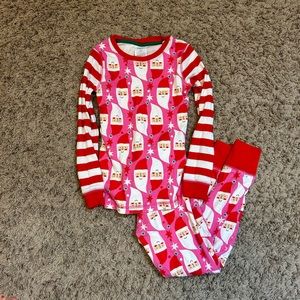 Mini Boden Striped Santa Christmas Pajamas